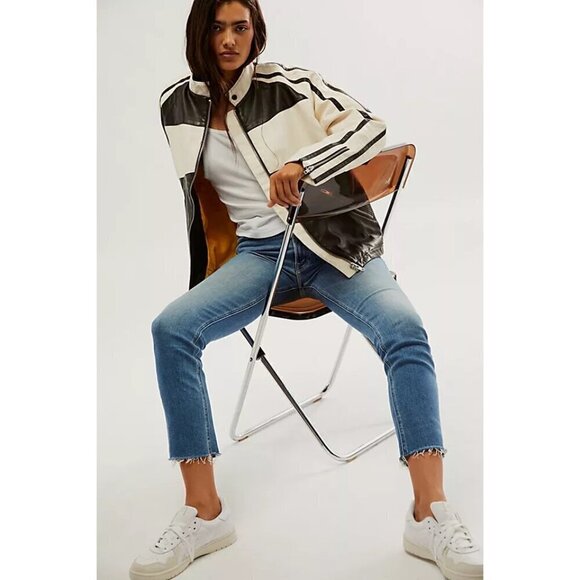 💕MOTHER💕 Mid Rise Dazzler Ankle Fray Jeans - Riding The Cliffside 27 NWOT - Picture 7 of 16